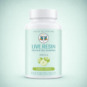 House of Healing Delta-8 THC Live Resin Gummies – Green Apple (Indica)