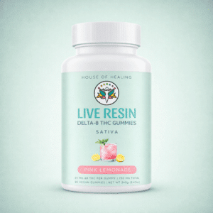 House of Healing Delta-8 THC Live Resin Gummies – Pink Lemonade (Sativa)